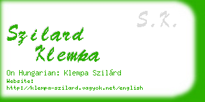 szilard klempa business card